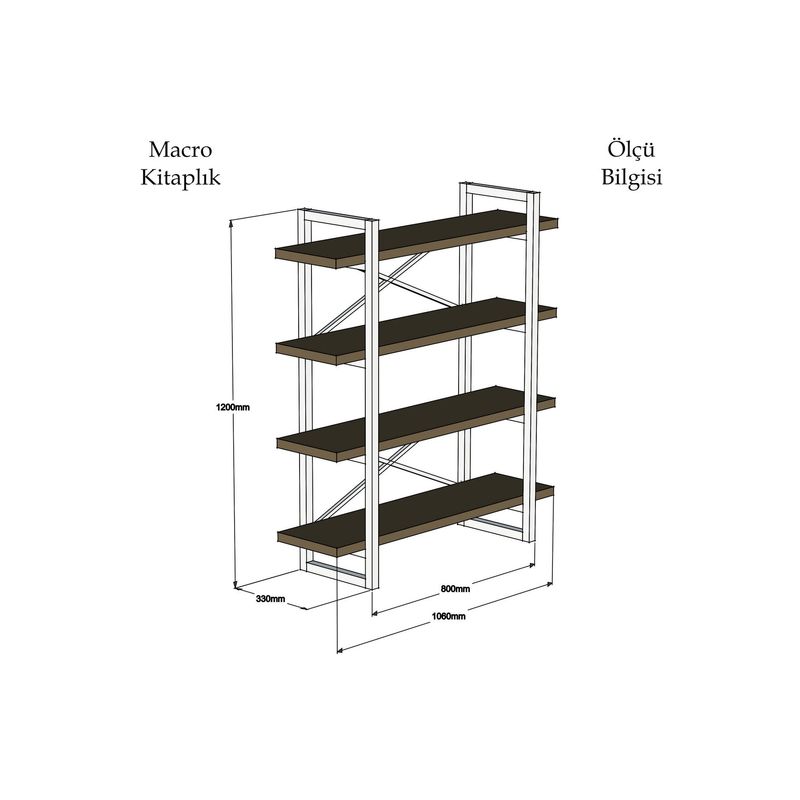 Casa si Gradina - Mobilier - Biblioteci si rafturi - Biblioteci - Biblioteca, Hanah Home, pal melaminat, nuc, 106x33x120 cm - Infinity.ro