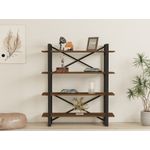 Casa si Gradina - Mobilier - Biblioteci si rafturi - Biblioteci - Biblioteca, Hanah Home, pal melaminat, nuc, 106x33x120 cm - Infinity.ro