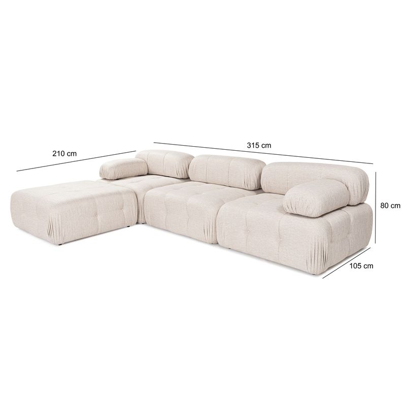 Casa si Gradina - Mobilier - Canapele si coltare - Coltare - Coltar, Atelier Del Sofa, textil, maro deschis, 300x200x100 cm - Infinity.ro