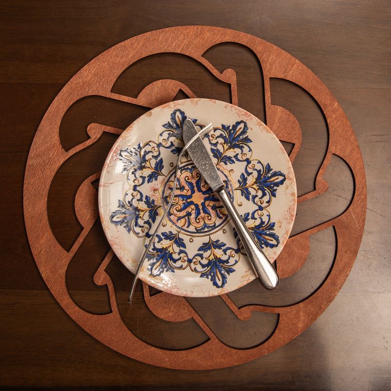 Casa si Gradina - Textile si covoare - Textile bucatarie - Fete de masa - Set suporturi de masa, Hermia, lemn, roz, 36x36 cm, 4 bucati, 790PYN1112 - Infinity.ro