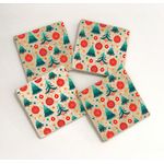 Casa si Gradina - Bucatarie si vesela - Accesorii bar - Suporturi bauturi - Set suporturi pentru pahare, Hermia, piatra naturala, multicolor, 10x10x1 cm, 4 bucati, 366TYR1225 - Infinity.ro