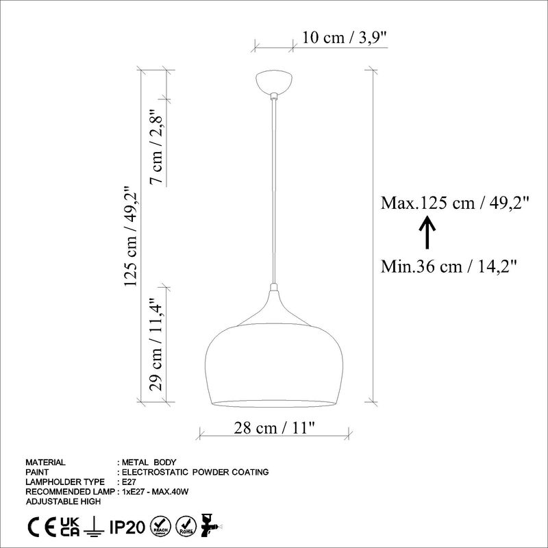 Casa si Gradina - Corpuri si surse de iluminat - Lustre si pendule - Lustra, Opviq, metal, portocaliu, inaltime reglabila 36-125 cm - Infinity.ro