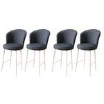 Casa si Gradina - Mobilier - Scaune si fotolii - Tabureti - Set taburete bar, Hanah Home, metal, antracit si alb, 46x40x102 cm, 4 bucati - Infinity.ro