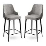 Casa si Gradina - Mobilier - Scaune si fotolii - Tabureti - Set taburete bar, Hanah Home, metal, gri si negru, 45x43x105 cm - Infinity.ro