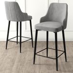 Casa si Gradina - Mobilier - Scaune si fotolii - Tabureti - Set taburete bar, Hanah Home, metal, gri si negru, 45x43x105 cm - Infinity.ro