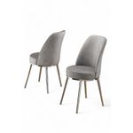 Casa si Gradina - Mobilier - Scaune si fotolii - Scaune - Set scaune, Hanah Home, lemn, gri crom, 45x42x91 cm, 6 piese - Infinity.ro