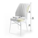 Casa si Gradina - Mobilier - Scaune si fotolii - Scaune - Set scaune, Hanah Home, metal, gri si alb, 45x42x93 cm, babyface - Infinity.ro