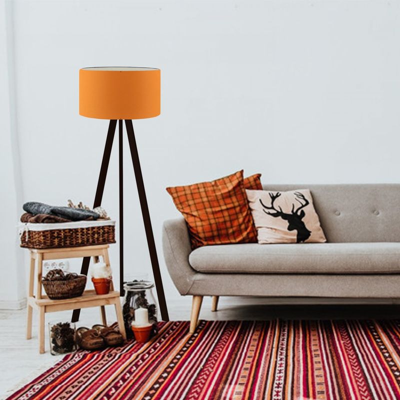 Casa si Gradina - Corpuri si surse de iluminat - Veioze si lampi - Lampadare - Lampadar, Opviq, pvc si picioare mdf, portocaliu, 140 cm - Infinity.ro