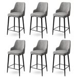 Casa si Gradina - Mobilier - Scaune si fotolii - Scaune - Set scaune de bar, Hanah Home, metal, gri si negru, 45x43x105 cm, 6 piese - Infinity.ro