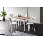 Casa si Gradina - Mobilier - Mese si birouri - Mese bucatarie si dining - Masa extensibila dining, Hanah Home, pal melaminat, stejar alb, 110x70x75 cm, extensibila pana la 170 cm - Infinity.ro