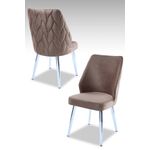 Casa si Gradina - Mobilier - Scaune si fotolii - Scaune - Set scaune, Hanah Home, melamina, cappuccino si crom, 48x43x90 cm - Infinity.ro