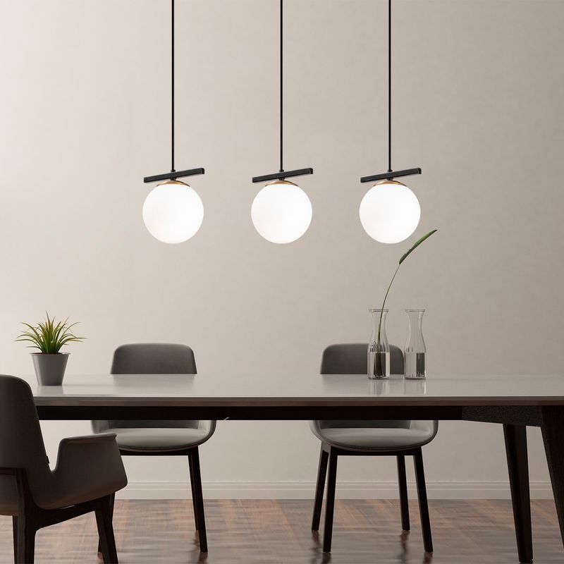 Casa si Gradina - Corpuri si surse de iluminat - Lustre si pendule - Lustra, Opviq, metal, alb negru, 81x15 cm, inaltime reglabila - Infinity.ro