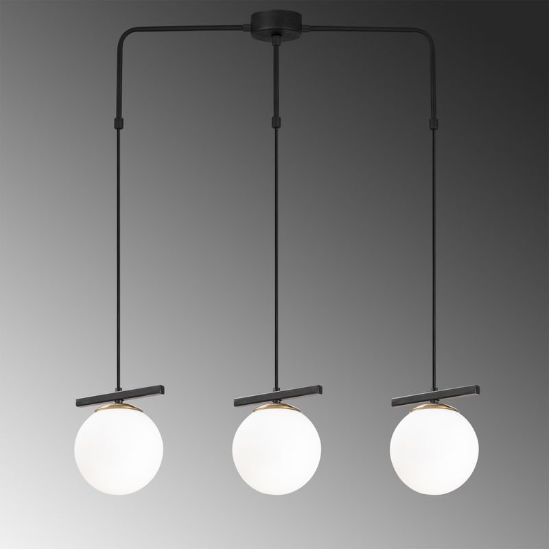 Casa si Gradina - Corpuri si surse de iluminat - Lustre si pendule - Lustra, Opviq, metal, alb negru, 81x15 cm, inaltime reglabila - Infinity.ro