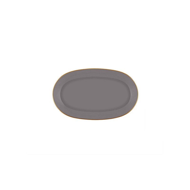 Casa si Gradina - Bucatarie si vesela - Vesela si tacamuri - Vesela pentru servire - Set farfurii de servire, Hermia, ceramica, gri, 26x14x1 cm, 2 piese - Infinity.ro