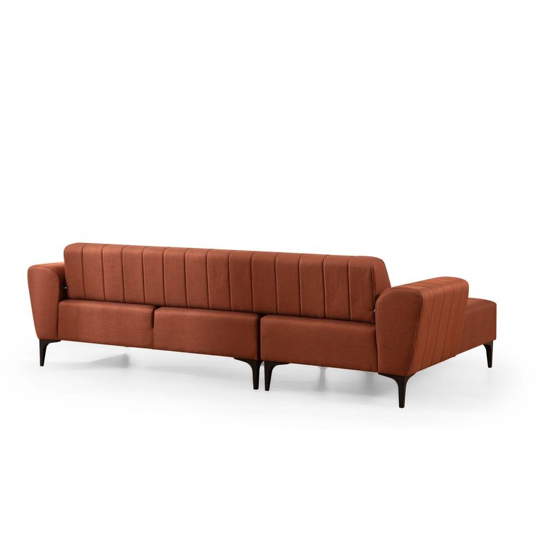 Casa si Gradina - Mobilier - Canapele si coltare - Coltare - Coltar extensibil, Hanah Home, lemn fag si pal, rosu tigla, 140x270x95 cm - Infinity.ro