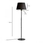 Casa si Gradina - Corpuri si surse de iluminat - Veioze si lampi - Lampadare - Lampadar, Opviq, metal, negru, inaltime 152 cm, diametru abajur 35 cm - Infinity.ro