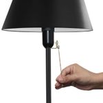 Casa si Gradina - Corpuri si surse de iluminat - Veioze si lampi - Lampadare - Lampadar, Opviq, metal, negru, inaltime 152 cm, diametru abajur 35 cm - Infinity.ro