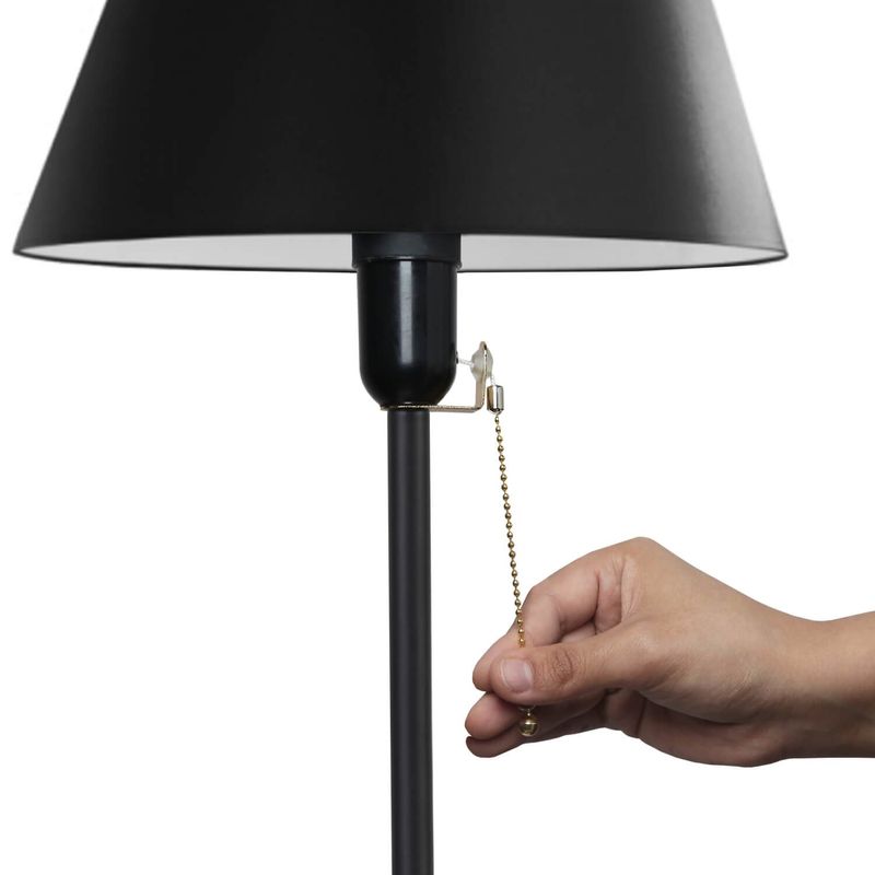 Casa si Gradina - Corpuri si surse de iluminat - Veioze si lampi - Lampadare - Lampadar, Opviq, metal, negru, inaltime 152 cm, diametru abajur 35 cm - Infinity.ro