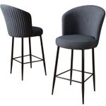 Casa si Gradina - Mobilier - Scaune si fotolii - Tabureti - Set tabureti bar, Hanah Home, metal, antracit si negru, 46x40x102 cm, 6 bucati - Infinity.ro