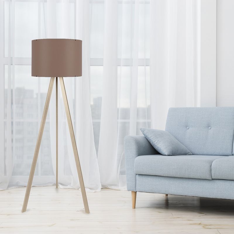 Casa si Gradina - Corpuri si surse de iluminat - Veioze si lampi - Lampadare - Lampadar, Opviq, mdf si pvc, nurca si crem, 38x140 cm - Infinity.ro