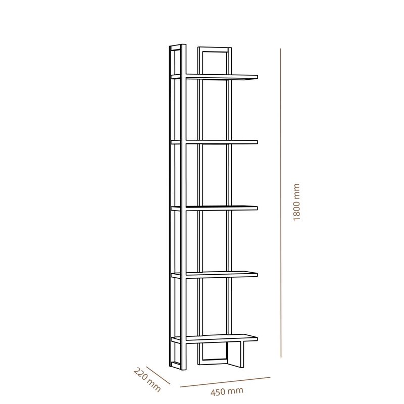 Casa si Gradina - Mobilier - Biblioteci si rafturi - Biblioteci - Biblioteca, Hanah Home, PAL melaminat, alb, 45x22x180 cm - Infinity.ro