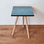 Casa si Gradina - Mobilier - Mese si birouri - Mese living - Masa laterala, Hanah Home, mdf, albastru si negru, 35x35x42 cm - Infinity.ro