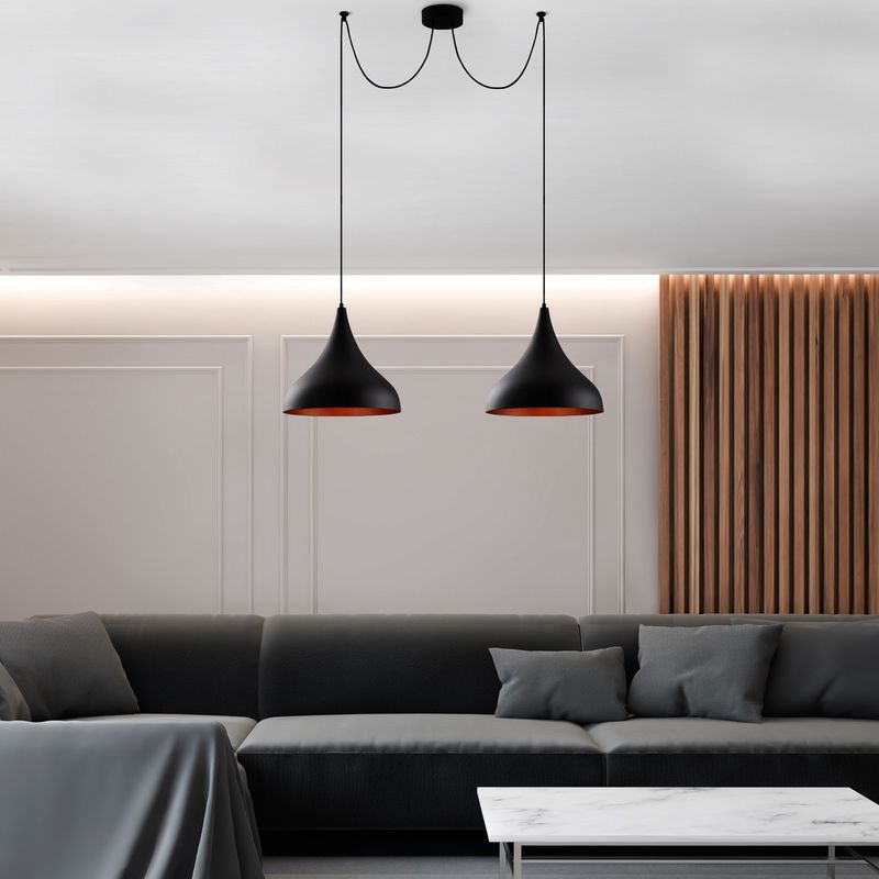 Casa si Gradina - Corpuri si surse de iluminat - Lustre si pendule - Lustra, Opviq, metal, negru, diametru 131 cm, inaltime 127 cm - Infinity.ro