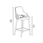 Casa si Gradina - Mobilier - Scaune si fotolii - Scaune - Set scaune de bar, Hanah Home, metal, gri auriu, 45x43x105 cm - Infinity.ro
