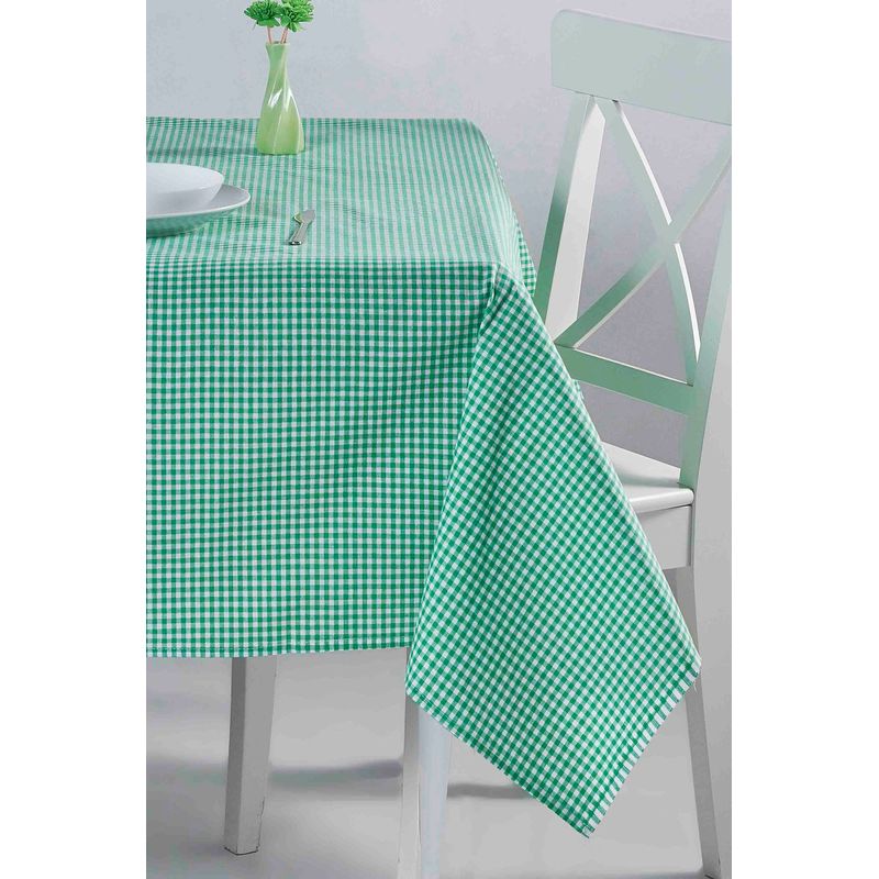 Casa si Gradina - Textile si covoare - Textile bucatarie - Fete de masa - Fata de masa, Hermia, verde, 170x220 cm, 100% bumbac, model in carouri - Infinity.ro