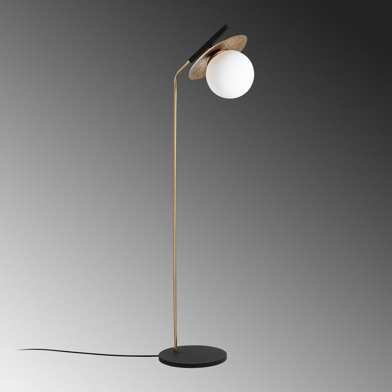 Casa si Gradina - Corpuri si surse de iluminat - Veioze si lampi - Lampadare - Lampadar, Opviq, metal, auriu, 37x30x138 cm - Infinity.ro