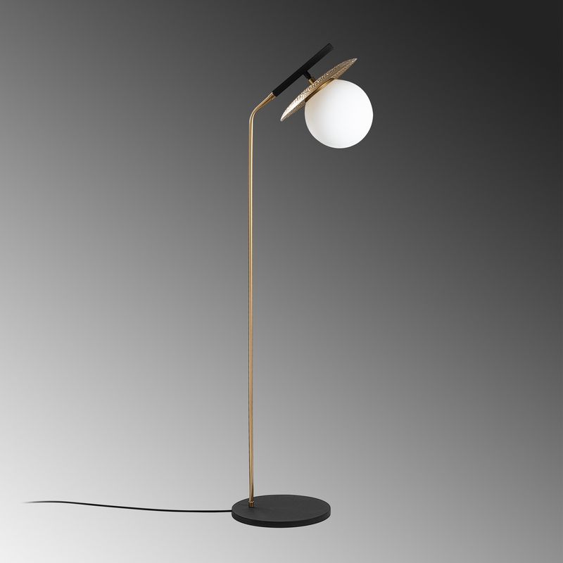 Casa si Gradina - Corpuri si surse de iluminat - Veioze si lampi - Lampadare - Lampadar, Opviq, metal, auriu, 37x30x138 cm - Infinity.ro