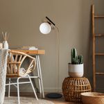 Casa si Gradina - Corpuri si surse de iluminat - Veioze si lampi - Lampadare - Lampadar, Opviq, metal, auriu, 37x30x138 cm - Infinity.ro