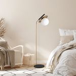 Casa si Gradina - Corpuri si surse de iluminat - Veioze si lampi - Lampadare - Lampadar, Opviq, metal, auriu, 37x30x138 cm - Infinity.ro