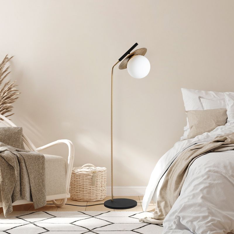 Casa si Gradina - Corpuri si surse de iluminat - Veioze si lampi - Lampadare - Lampadar, Opviq, metal, auriu, 37x30x138 cm - Infinity.ro
