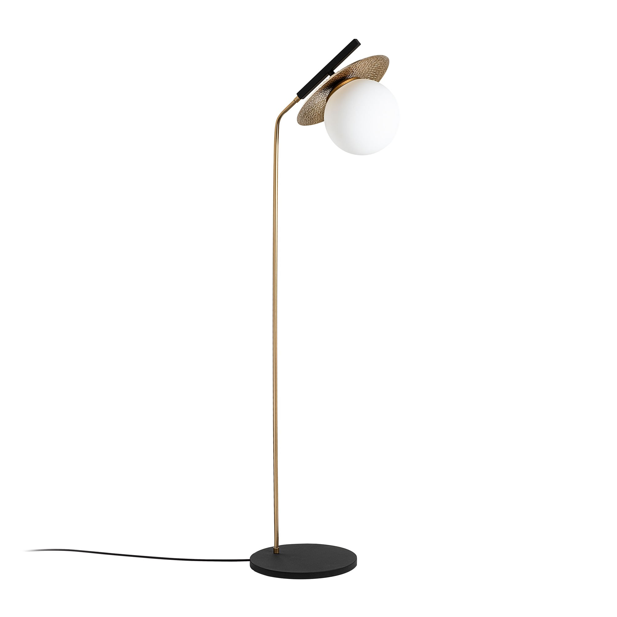 Lampadar, Opviq, metal, auriu, 37x30x138 cm