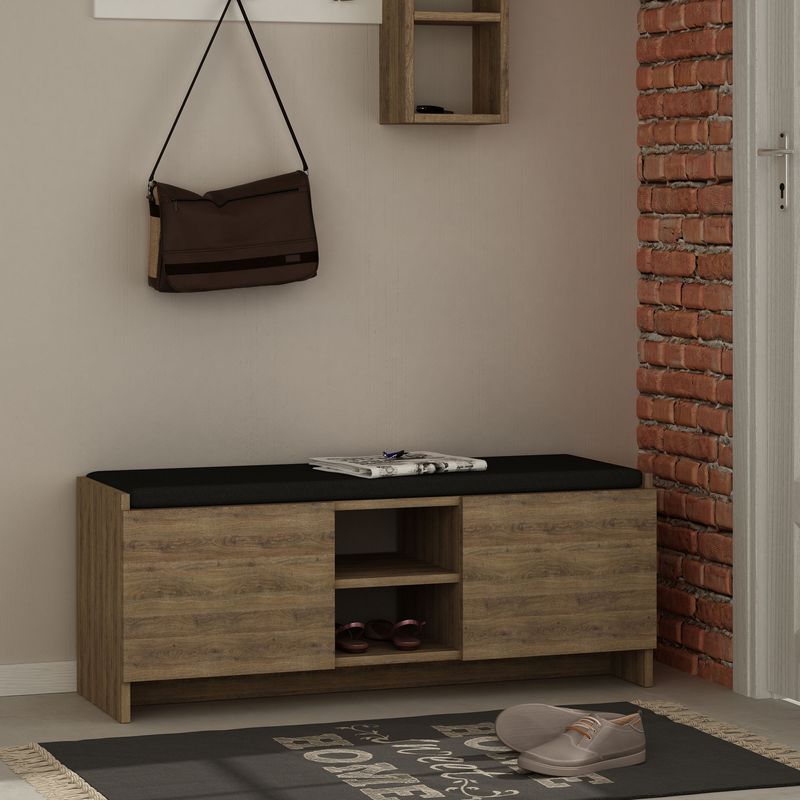 Casa si Gradina - Mobilier - Dulapuri si sifoniere - Dulapuri pantofi - Dulap pantofi, Hanah Home, pal melaminat, stejar inchis, 110x43x37 cm - Infinity.ro