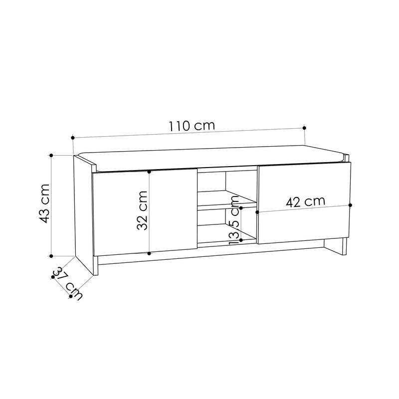 Casa si Gradina - Mobilier - Dulapuri si sifoniere - Dulapuri pantofi - Dulap pantofi, Hanah Home, pal melaminat, stejar inchis, 110x43x37 cm - Infinity.ro
