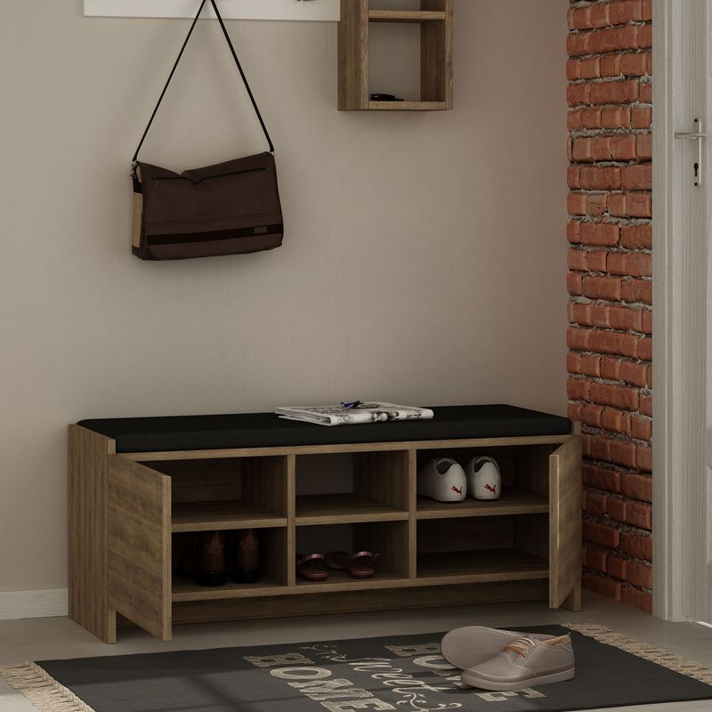 Casa si Gradina - Mobilier - Dulapuri si sifoniere - Dulapuri pantofi - Dulap pantofi, Hanah Home, pal melaminat, stejar inchis, 110x43x37 cm - Infinity.ro