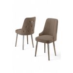 Casa si Gradina - Mobilier - Scaune si fotolii - Scaune - Set scaune, Hanah Home, lemn, cappuccino si crom, 46x46x94 cm, 6 piese - Infinity.ro