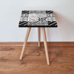 Casa si Gradina - Mobilier - Mese si birouri - Mese living - Masa laterala, Hanah Home, mdf, negru auriu, 35x35x42 cm, 481LNA2102 - Infinity.ro