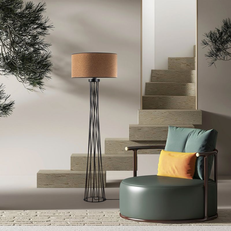 Casa si Gradina - Corpuri si surse de iluminat - Veioze si lampi - Lampadare - Lampadar, Opviq, metal, maro, 50x50x175 cm - Infinity.ro