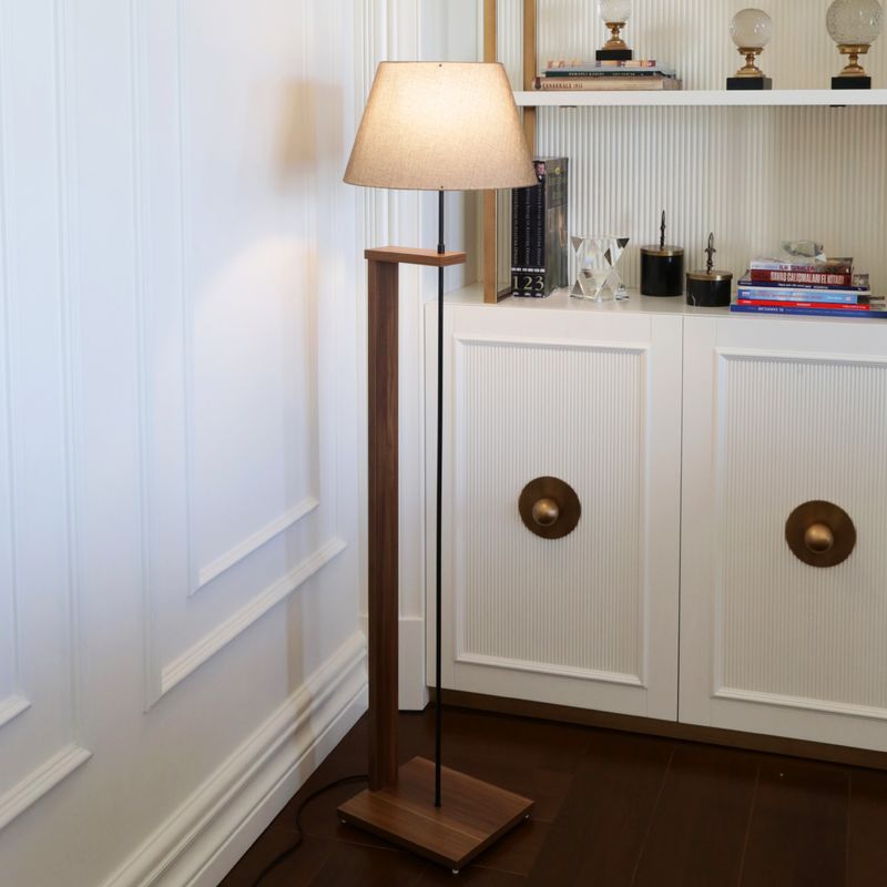 Casa si Gradina - Corpuri si surse de iluminat - Veioze si lampi - Lampadare - Lampadar, Opviq, lemn, bej si lemn, 21x38 cm, inaltime 150 cm - Infinity.ro