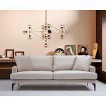 Casa si Gradina - Mobilier - Canapele si coltare - Canapele - Canapea 3 locuri, Hanah Home, lemn fag si pal, bej, 205x90x88 cm - Infinity.ro