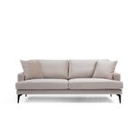 Casa si Gradina - Mobilier - Canapele si coltare - Canapele - Canapea 3 locuri, Hanah Home, lemn fag si pal, bej, 205x90x88 cm - Infinity.ro