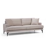 Casa si Gradina - Mobilier - Canapele si coltare - Canapele - Canapea 3 locuri, Hanah Home, lemn fag si pal, bej, 205x90x88 cm - Infinity.ro