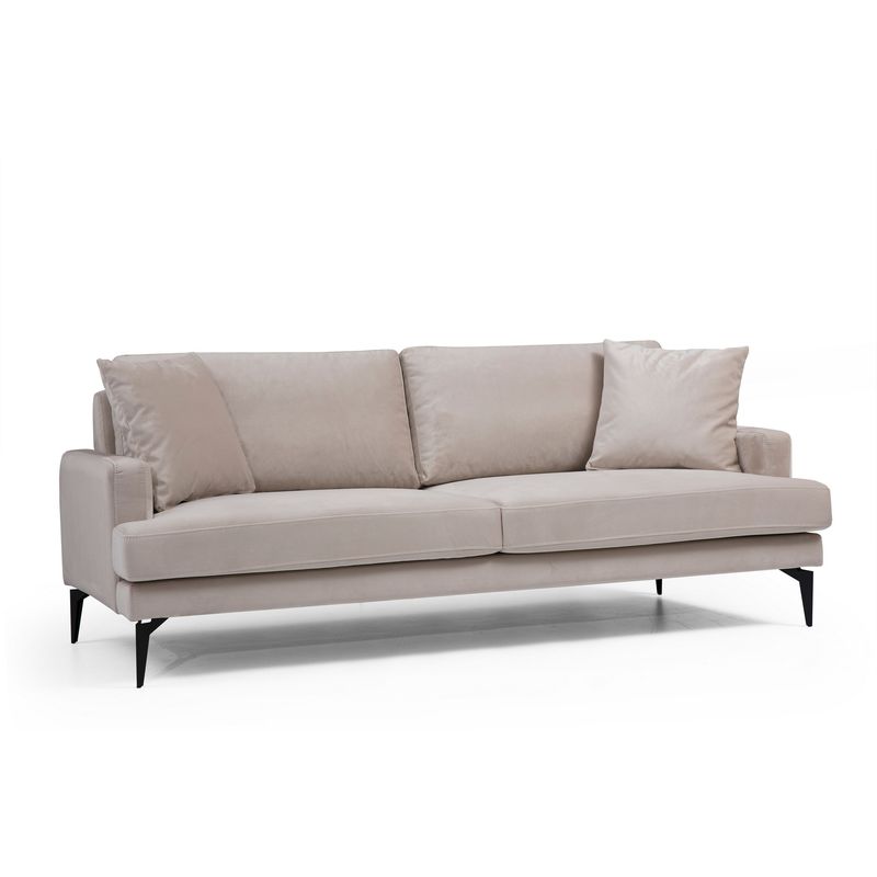 Casa si Gradina - Mobilier - Canapele si coltare - Canapele - Canapea 3 locuri, Hanah Home, lemn fag si pal, bej, 205x90x88 cm - Infinity.ro