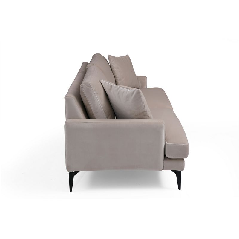 Casa si Gradina - Mobilier - Canapele si coltare - Canapele - Canapea 3 locuri, Hanah Home, lemn fag si pal, bej, 205x90x88 cm - Infinity.ro