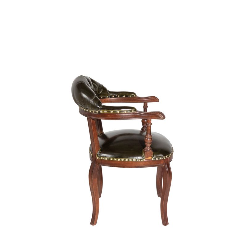 Casa si Gradina - Mobilier - Scaune si fotolii - Fotolii - Fotoliu, Hanah Home, lemn masiv, nuc si verde inchis, 52x88x50 cm - Infinity.ro