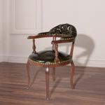 Casa si Gradina - Mobilier - Scaune si fotolii - Fotolii - Fotoliu, Hanah Home, lemn masiv, nuc si verde inchis, 52x88x50 cm - Infinity.ro