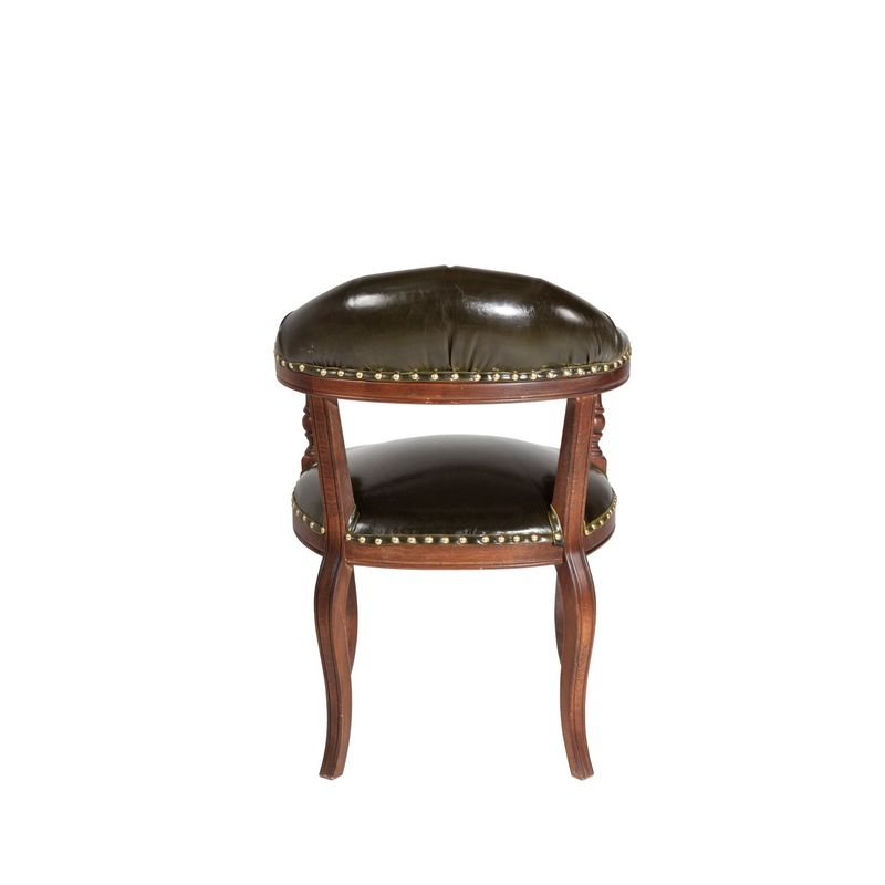 Casa si Gradina - Mobilier - Scaune si fotolii - Fotolii - Fotoliu, Hanah Home, lemn masiv, nuc si verde inchis, 52x88x50 cm - Infinity.ro